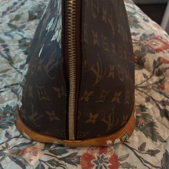 Louis Vuitton Brown hand painted Alma pm Floral Satchel - Picture 4 of 13